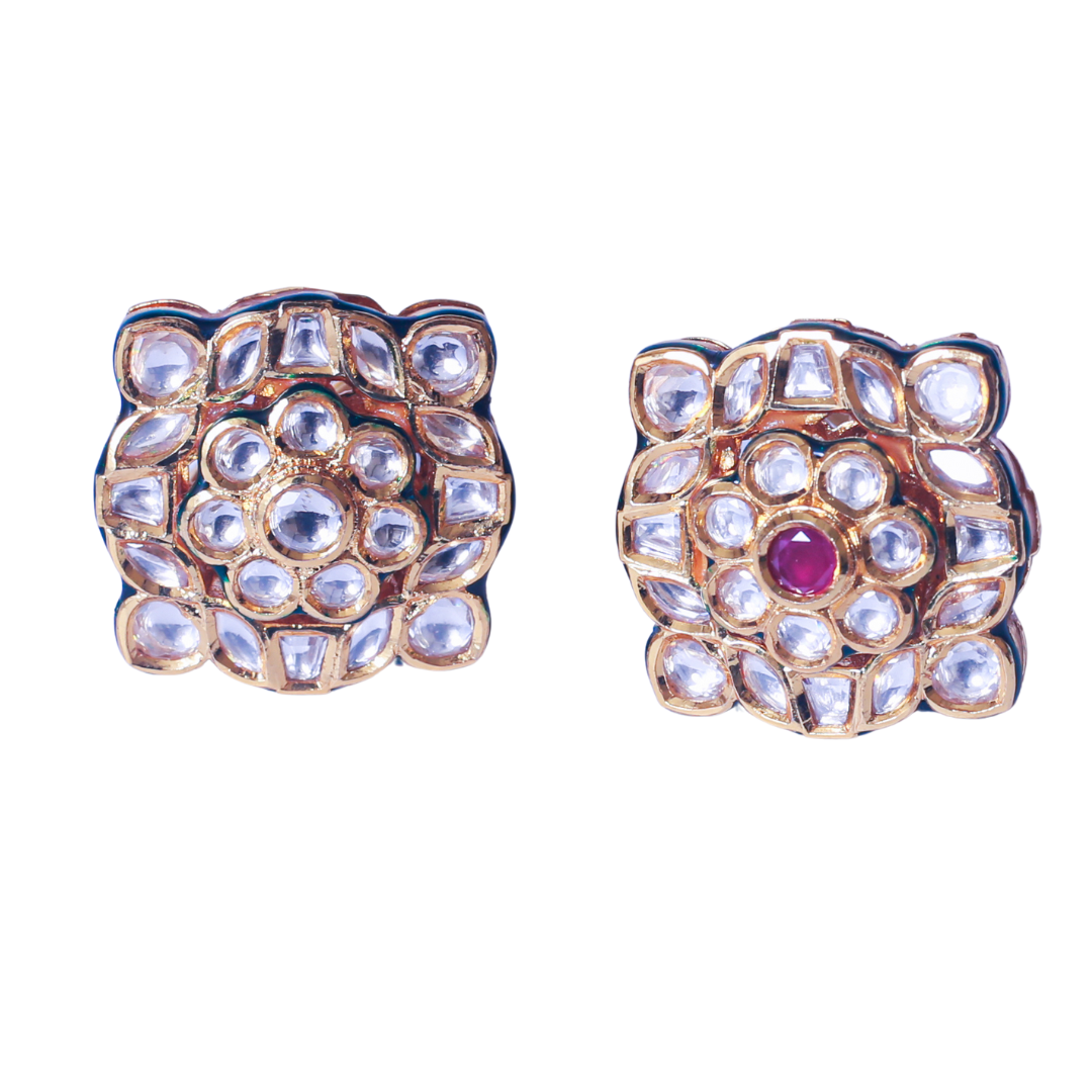 Azadeh - Magenta Kundan Ring